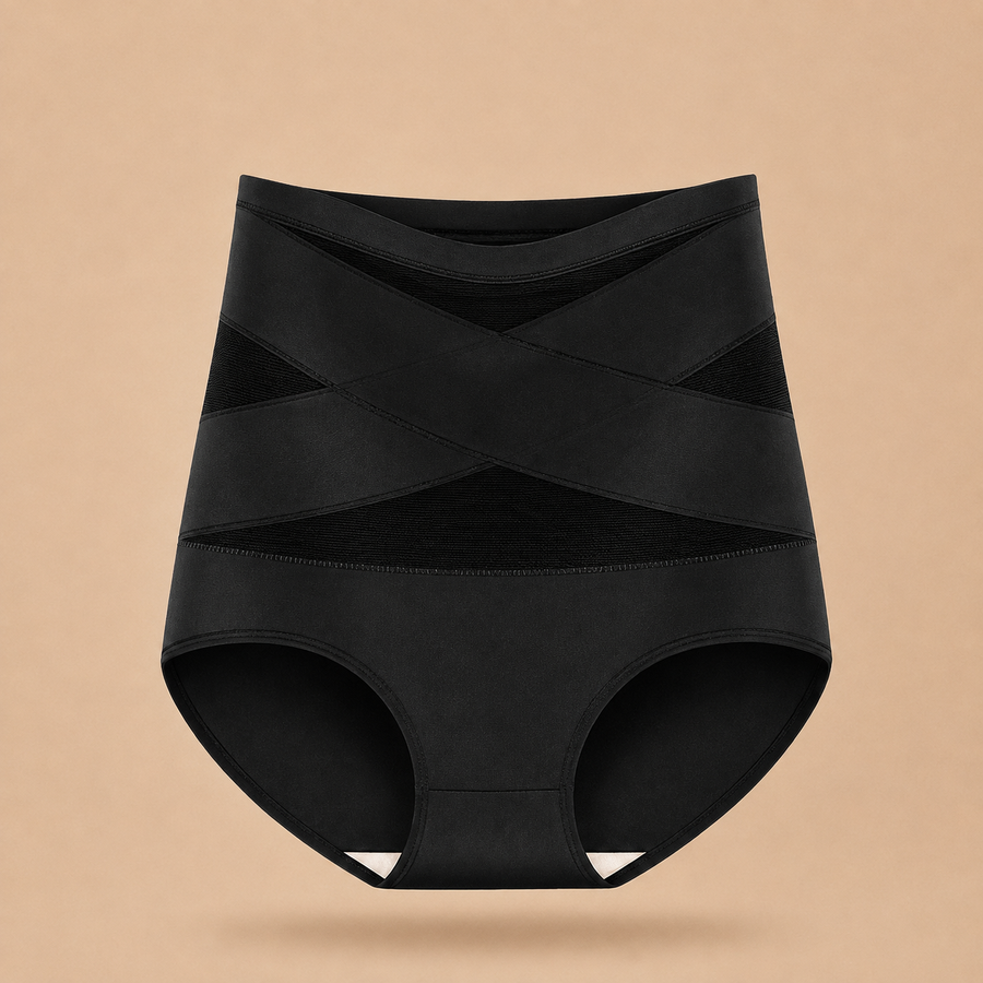 Culotte gainante post-partum à bande croisée 360°
