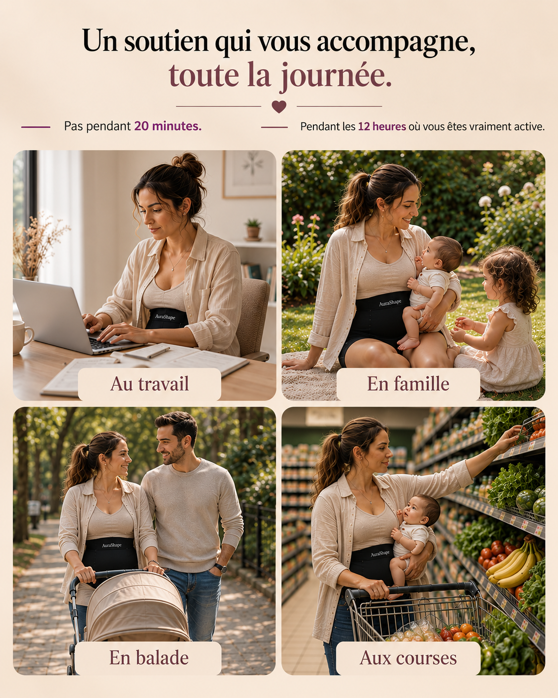 Culotte gainante post-partum à bande croisée 360°