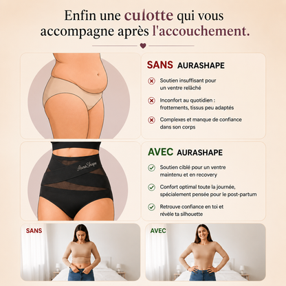 Culotte gainante post-partum à bande croisée 360°