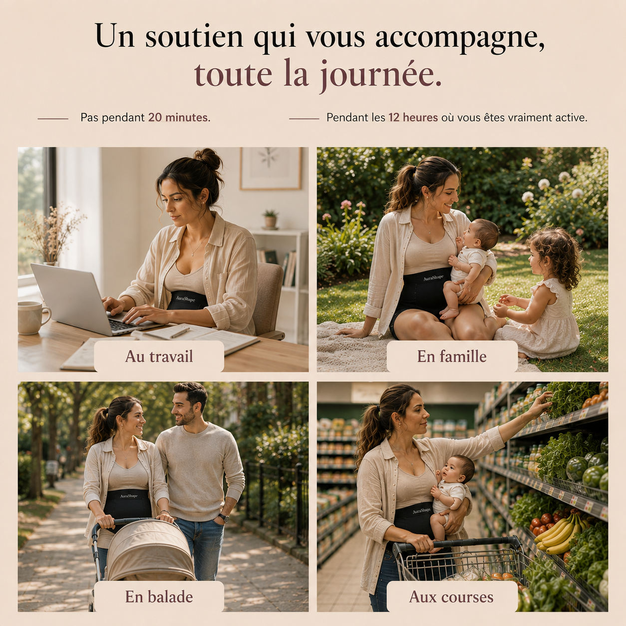 Culotte gainante post-partum à bande croisée 360°