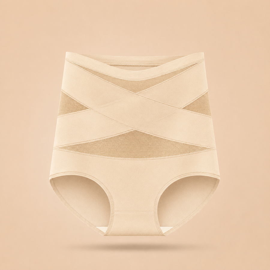 Culotte gainante post-partum à bande croisée 360°